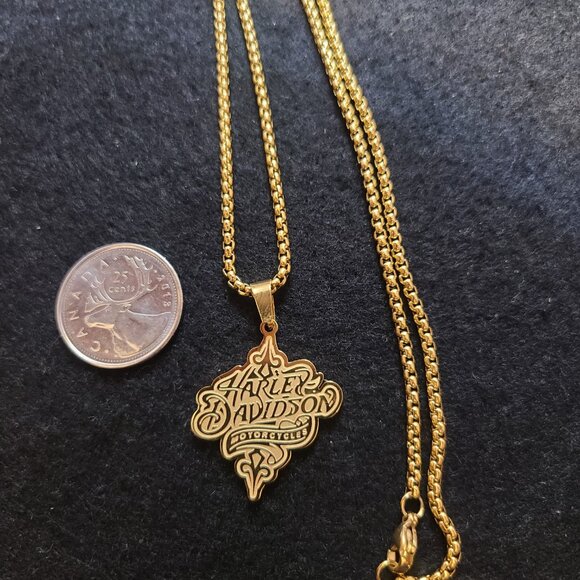 Harley-Davidson Gold Stainless Steel Pendant Necklace - Picture 4 of 4